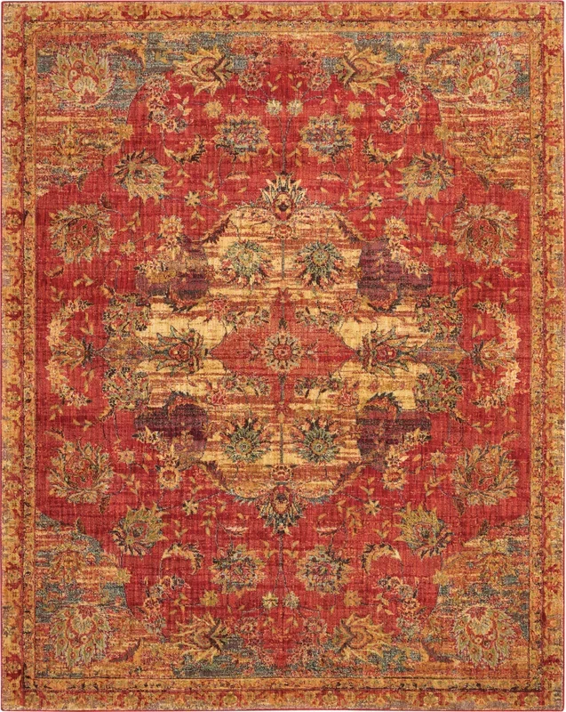 Nourison Home Jewel JEL01 Red Traditional Power-loomed Rug