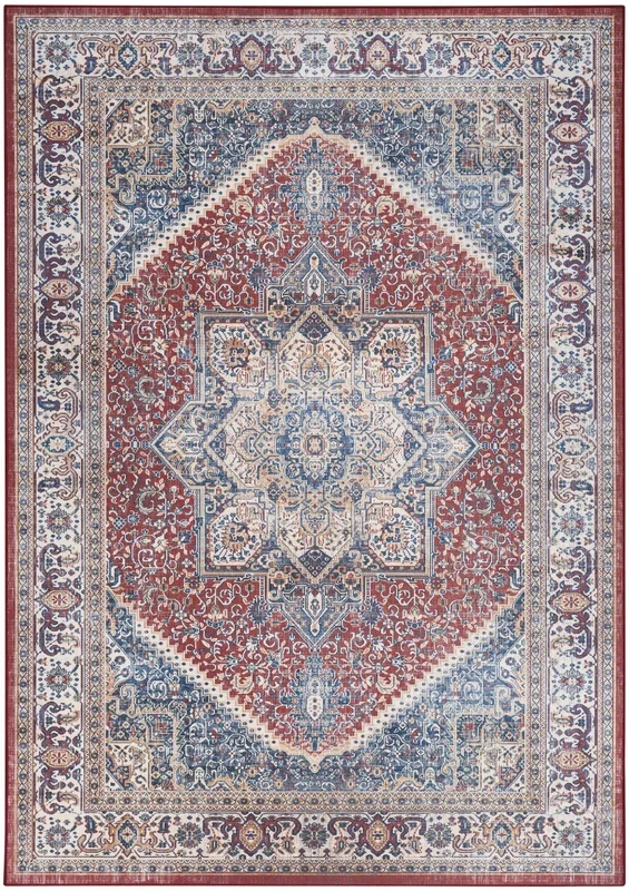 Nourison Home Vintage Home VNH01 Red Blue Traditional Machine Woven Rug