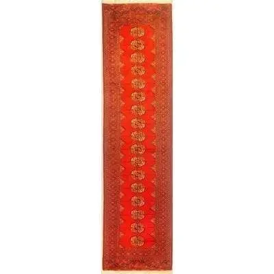 One Of The Kind Afghani Hand-Knotted Rug 10’11” x 2’9″