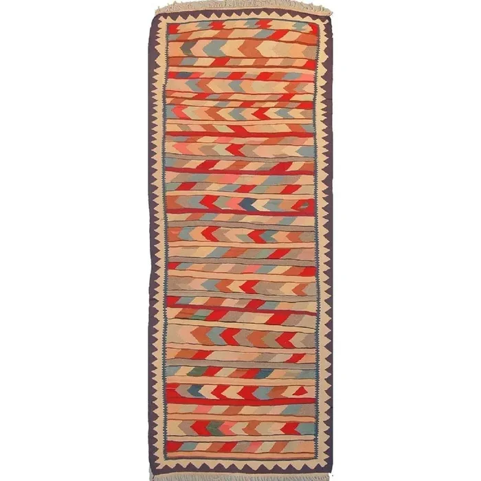 One Of The Kind Gazvin Persian Kilim 10’5″ X 3’11”