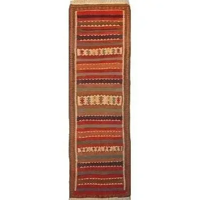 One Of The Kind Gazvin Persian Kilim 10’9″ X 3’4″