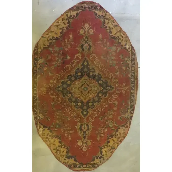 One Of The Kind Hand-Knotted Persian Wool Rug _ Luxurious Vintage Design, 10’2″ x 6’10”, Artisan Crafted