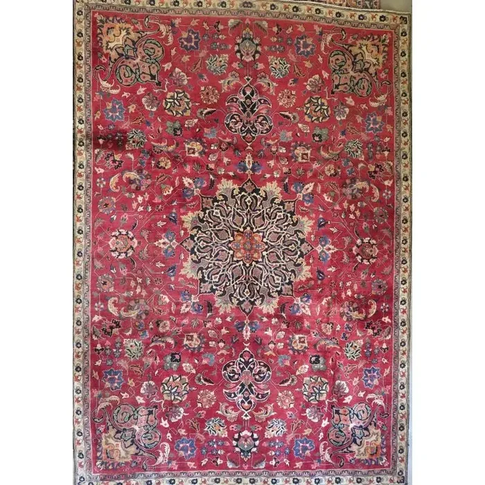 One Of The Kind Hand-Knotted Persian Wool Rug _ Luxurious Vintage Design, 7’11” x 4’8″, Artisan Crafted