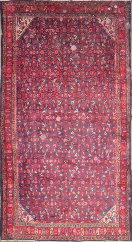 One Of The Kind Hand-Knotted Persian Wool Rug _ Luxurious Vintage Design, 9’7″ x 5’2″, Artisan Crafted