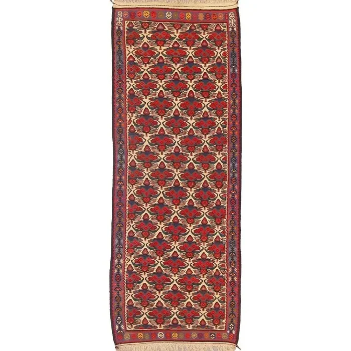 One Of The Kind Sanandaj Persian Kilim 8’0″ X 3’1″