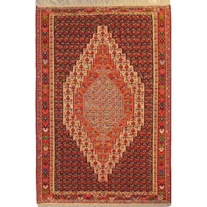 One Of The Kind Sanandaj Persian Kilim 9’10” X 6’6″