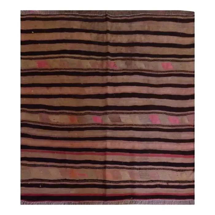One Of The Kind Sanandaj Vintage Authentic Hand-Knotted Kilim 4’5″ X 3’4″
