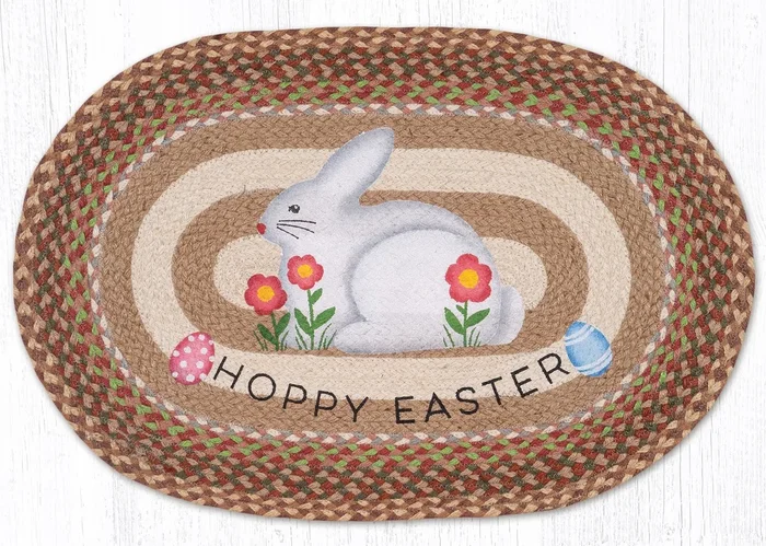 OP-652 Easter Bunny Oval Rug