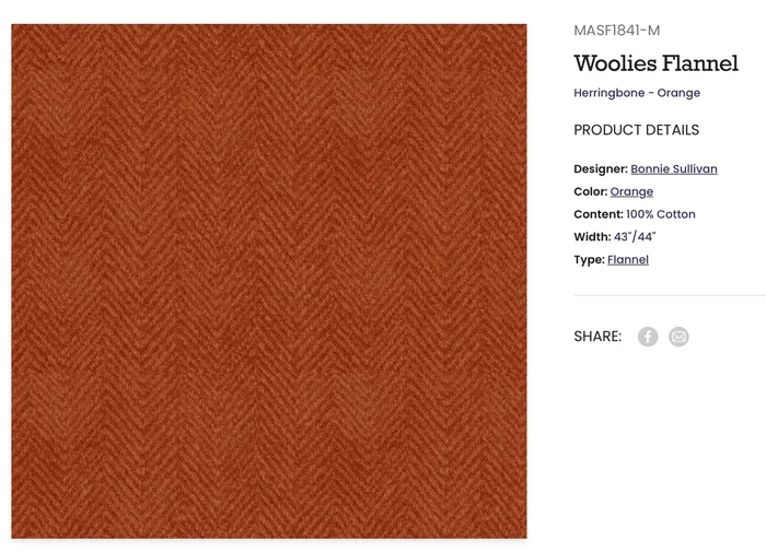 Orange Herringbone Flannel