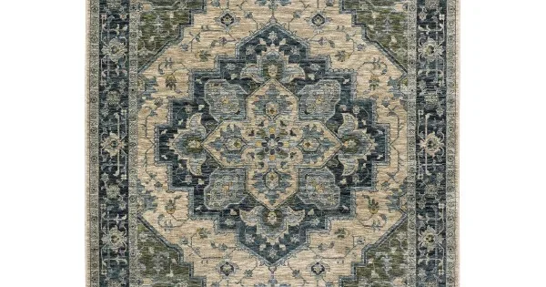 Oriental Weavers Aberdeen 051G1 Blue/ Beige Area Rug 2 ft. X 3 ft. Rectangle