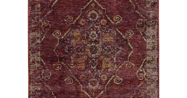 Oriental Weavers Andorra 7135E Red/ Gold Area Rug 3 ft. 3 in. X 5 ft. 2 in. Rectangle