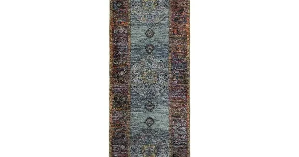 Oriental Weavers Andorra 7139A Blue/ Multi Area Rug 2 ft. 6 in. X 12 ft. 0 in. Runner