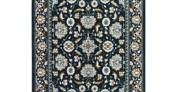 Oriental Weavers Bowen 534L2 Navy/ Gold Area Rug 9 ft. 10 in. X 12 ft. 10 in. Rectangle