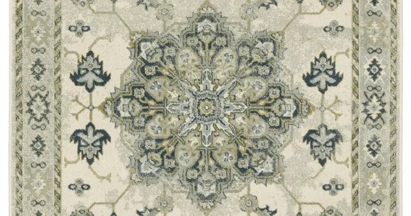 Oriental Weavers Branson Br04B Ivory/ Blue Area Rug 7 ft. 10 in. X 10 ft. Rectangle