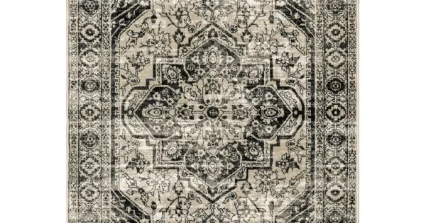 Oriental Weavers Georgia 429G0 Grey/ Black Area Rug 5 ft. 3 in. X 7 ft. 3 in. Rectangle