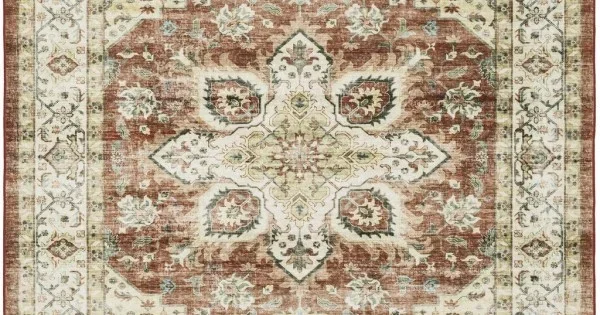 Oriental Weavers Sumter Sum01 Red/ Ivory 3 Ft. 6 In. X 5 Ft. 6 In. Rectangle Rug