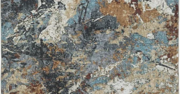 Oriental Weavers Sumter Sum13 Blue/ Rust 7 Ft. 6 In. X 10 Ft. Rectangle Rug