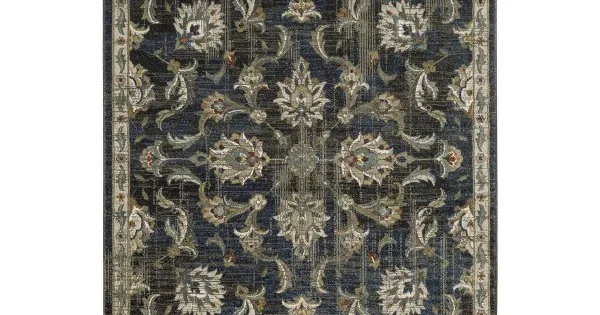 Oriental Weavers Venice 4333B Charcoal/ Blue Area Rug 7 ft. 10 in. X 10 ft. Rectangle