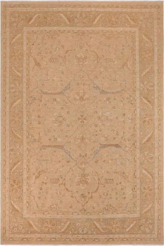 Oriental Ziegler Adan Tan/Brown Wool Rug – 9’11” x 14’3”