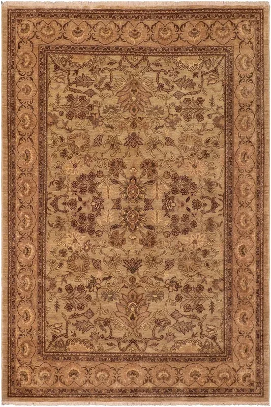 Oriental Ziegler Charity Light Green/Brown Wool Rug – 8’2” x 10’1”