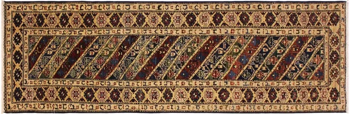 Oriental Ziegler Eric Blue Ivory Hand-Knotted Wool Runner – 2’9” x 9’8”