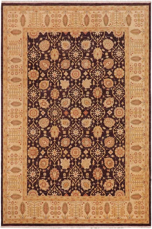 Oriental Ziegler Gregory Purple/Light Tan Wool Rug – 9’1” x 11’10”