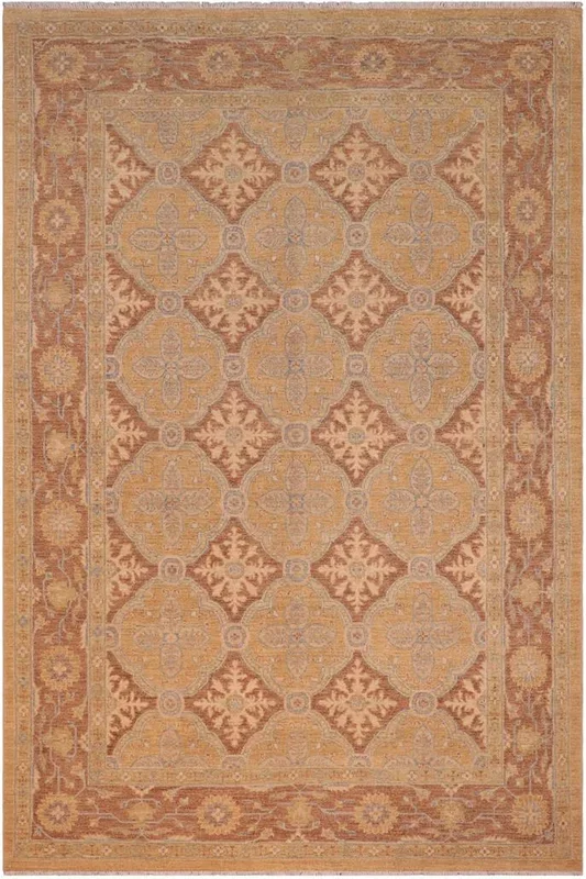 Oriental Ziegler Heike Gold/Brown Wool Rug – 6’1” x 8’10”