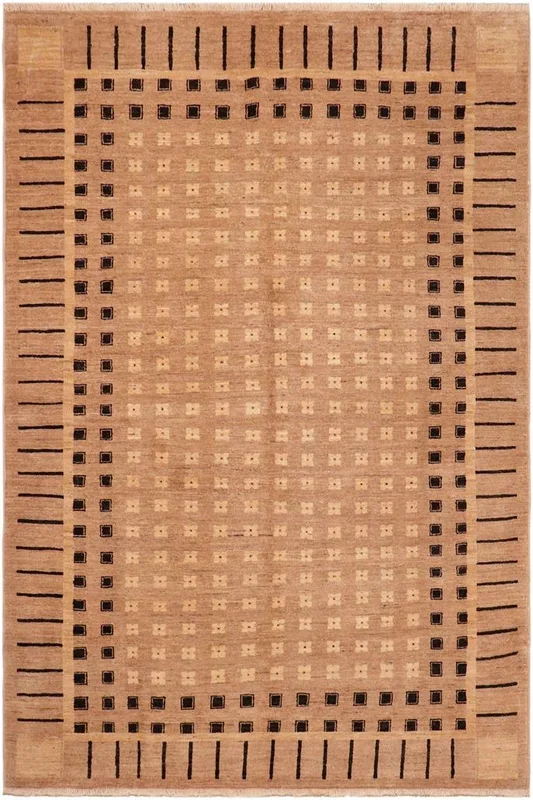 Oriental Ziegler Jeanene Tan/Black Wool Rug – 5’10” x 8’9”
