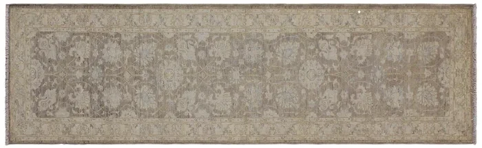 Oriental Ziegler Kathline Brown Ivory Hand-Knotted Wool Runner – 2’9” x 9’10”