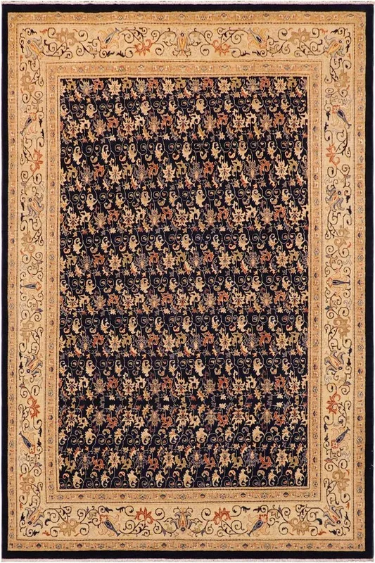 Oriental Ziegler Kimiko Blue/Beige Wool Rug – 9’0” x 12’0”