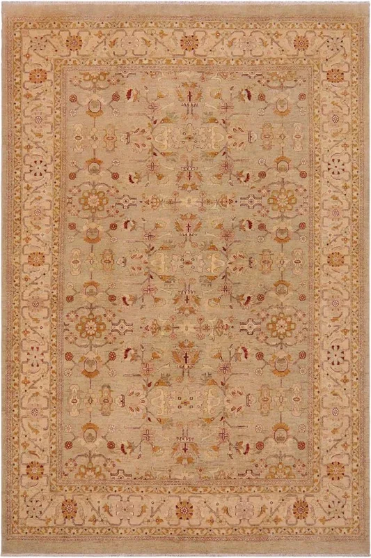 Oriental Ziegler Maryln Light Green/Beige Wool Rug – 9’0” x 11’11”