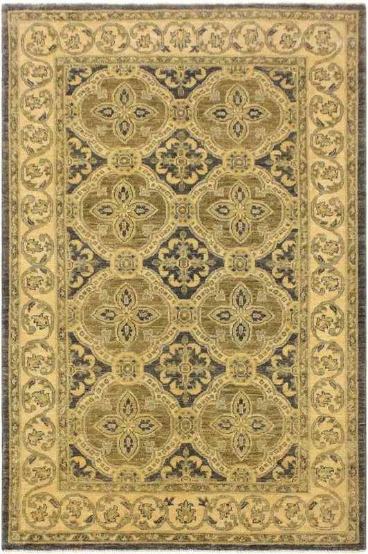 Oriental Ziegler Maudie Bluish Gray/Tan Wool Rug – 4’1” x 6’0”