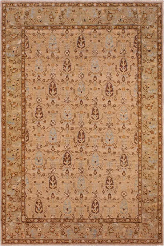 Oriental Ziegler Randa Tan/Brown Wool Rug – 6’2” x 9’10”