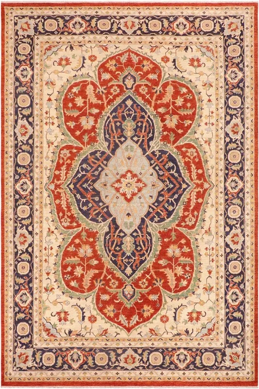 Oriental Ziegler Roselle Rust/Beige Wool Rug – 10’1” x 13’9”