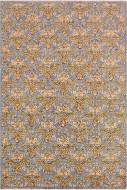 Oriental Ziegler Spauldin Blue/Gold Wool Rug – 8’9” x 11’9”