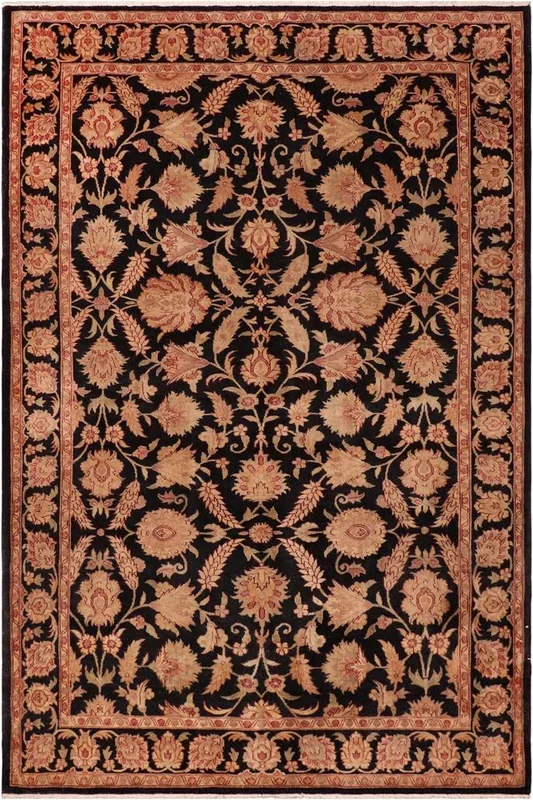 Oriental Ziegler Thomasin Black/Red Wool Rug – 6’4” x 9’1”