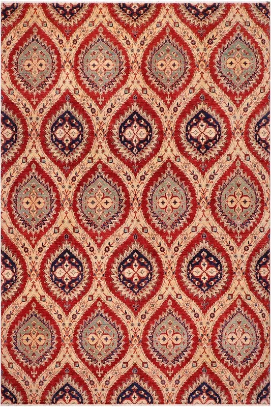 Oriental Ziegler Zackary Red/Blue Wool Rug – 8’10” x 11’9”
