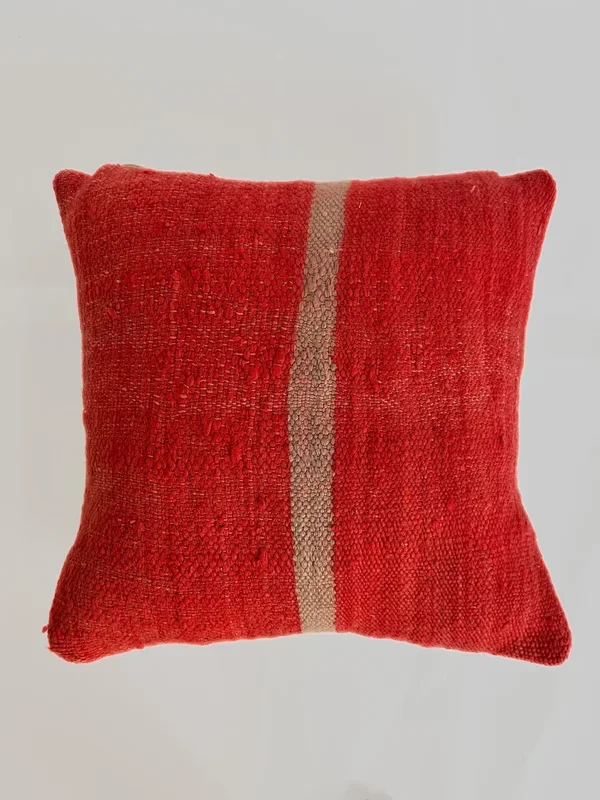 Ouaouzguiti Association’s Striped Hanbel Pillow – Red