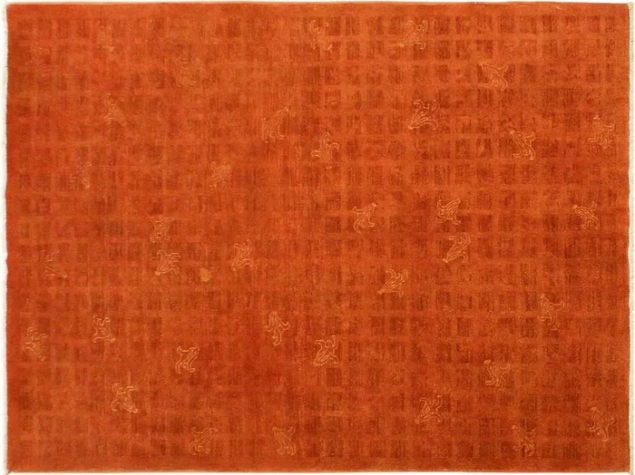 Overdyed Doug Rust/Orange Hand-Knotted Rug 5’11 x 8’8