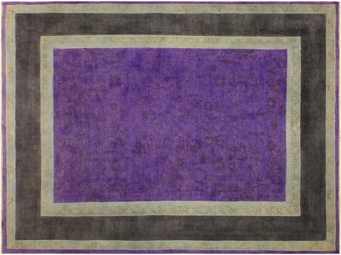 Overdyed Kathalee Purple/Charcoal Hand-Knotted Rug 7’8 x 9’8