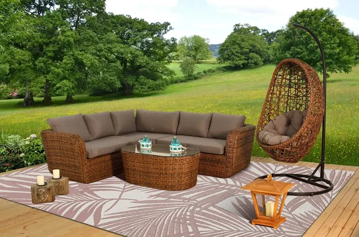 Patio PAT21 Pink Palm Rug