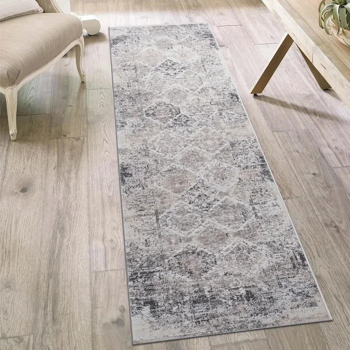 Payas Cream & Anthracite Runner Area Rug