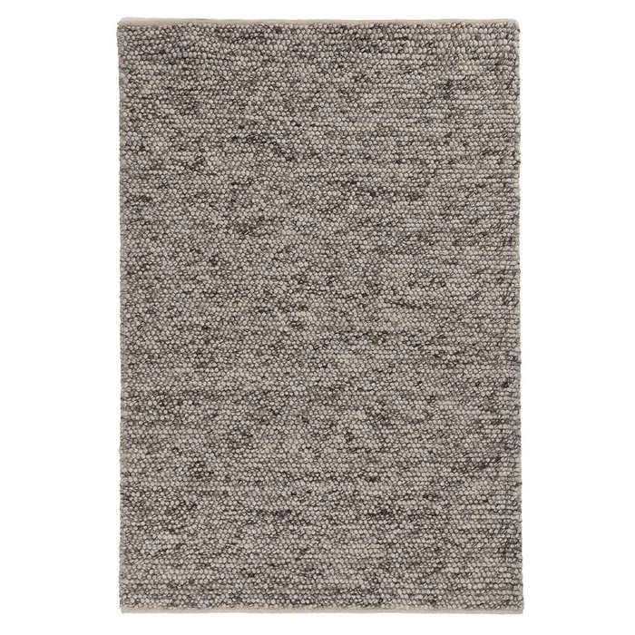 PEBBLES DARK GREY HAND WOVEN FELTED WOOL FLOOR RUG
