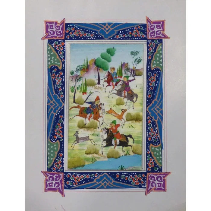 Persian Miniature Handmade With Unique Design And Colorful Authentic Art 7″ X 9.5″ Abcpm0132