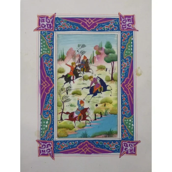 Persian Miniature Handmade With Unique Design And Colorful Authentic Art 7″ X 9.5″ Abcpm0152