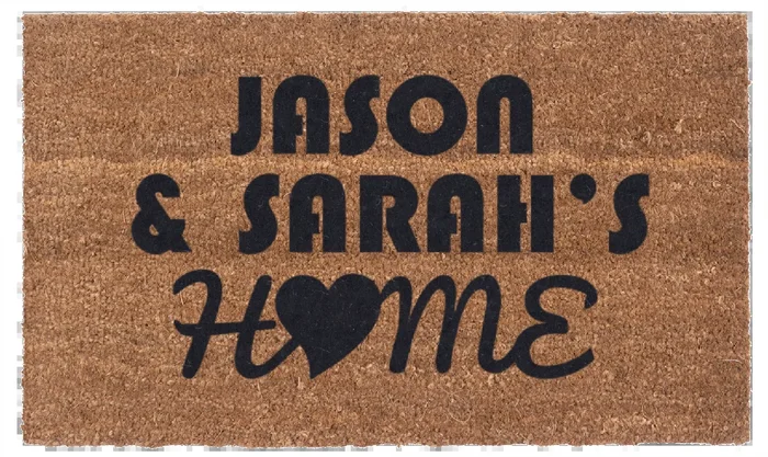 Personalized Home Love Vinyl Coir Doormat