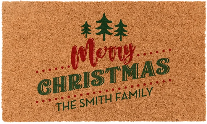 Personalized Merry Christmas Doormat