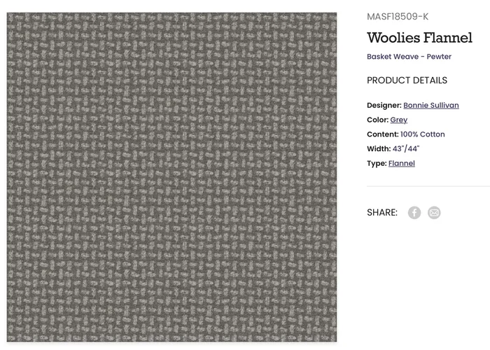 Pewter Basket Weave Flannel