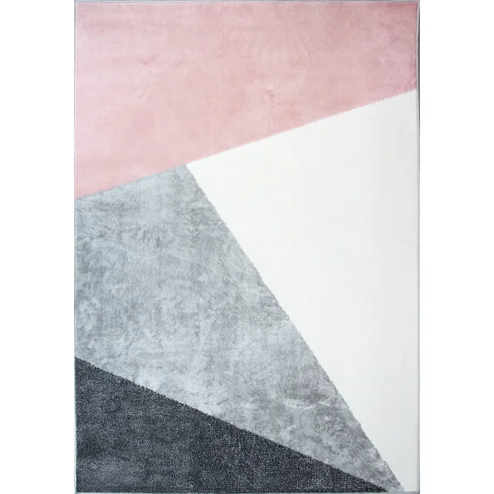 Pink Abstract Geometric Living Room Rug – Moderno