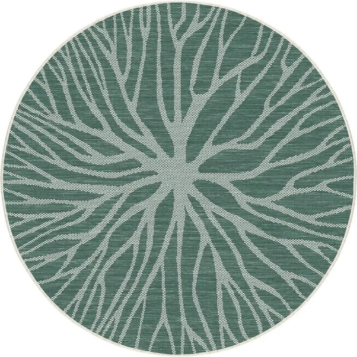 PLASMA REVERSIBLE GREEN INDOOR OUTDOOR ROUN RUG